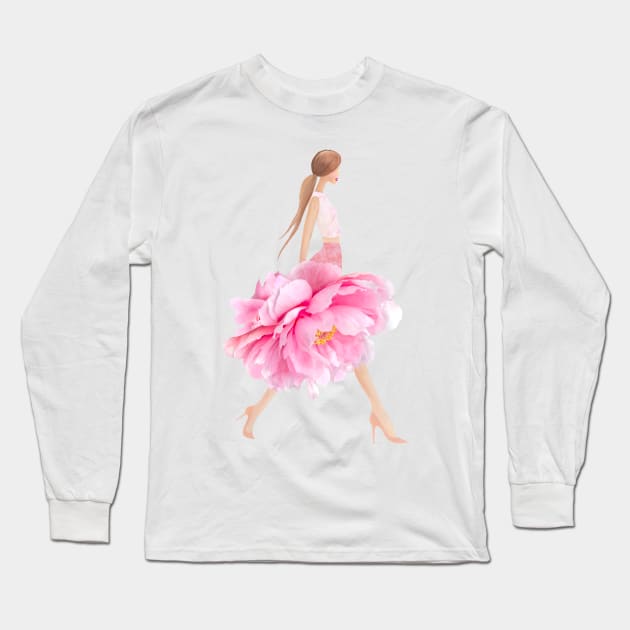 Fashion peonies Long Sleeve T-Shirt by kodamorkovkart